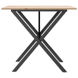 ZNTS Dining Table X-Frame 80x80x75 cm Solid Wood Pine and Steel 3282695