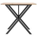 ZNTS Dining Table X-Frame 90x90x75 cm Solid Wood Pine and Steel 3282696