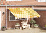 Manual Retractable Awning 300 cm Orange and White Stripes 43234