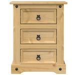 ZNTS Bedside Cabinet Corona 53x39x66 cm Solid Wood Pine 4005659