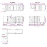 11 Piece Kitchen Cabinet Set Lucca Smoked Oak Engineered Wood 3314896