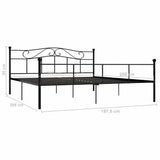 Bed Frame without Mattress Black Metal 180x200 cm 284528