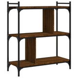 Bookcase 3-Tier Brown Oak 76x32x88 cm Engineered Wood 833934