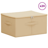 Storage Box 24 pcs Cream 50 x 30 x 25 cm Non-woven fabric 42024604