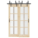 Sliding Door Hardware Kit 152,5 cm Steel Black 3295719