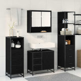 Bathroom Furniture Set 4 pcs Black Oak Engineered Wood 3402499