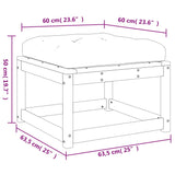 Garden Footstool with Cushions Solid Wood Pine 844699