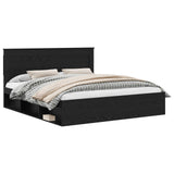 Bed Frame with Headboard Black 180 x 200 cm Solid Pine Wood 3410057