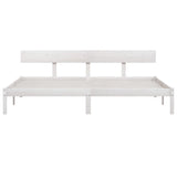 Bed Frame without Mattress White Solid Wood 200x200 cm 810168