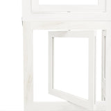 Room Divider 3 Panels White Solid Wood Paulownia 358686