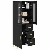 Highboard Black Oak 34.5 x 34 x 180 cm Engineered Wood 3416223
