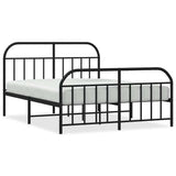 Metal Bed Frame without Mattress with Footboard Black 135x190cm 353652