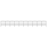 Garden Fence with Spear Top Steel 1673x200 cm Black 277757
