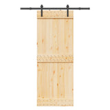 Sliding Door with Hardware Set 80x210 cm Solid Wood Pine 3332653