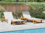 Sun Lounger Set of 3 Acacia Wood Brown Solid Acacia Wood 3325205