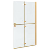Walk-In Shower Wall Folding Gold 110 x 6.5 x 190 cm 42017973
