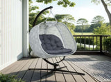 Hanging Egg Chair Outdoor Indoor Garden Swing Chair with Folding Basket, Garden Hanging Chair with T3398P328491