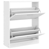 White Wooden Shoe Cabinet with 2 Compartments 241242