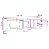TV Cabinet 168 x 33 x 47 cm White Engineered Wood 8011203