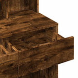 Dressing Table with LED Smoked Oak 80x41x134.5 cm 848189