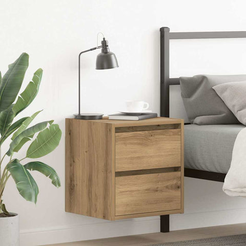 ZNTS Wall-mounted Bedside Cabinets 2 pcs Artisan Oak 38x34x40 cm 861264