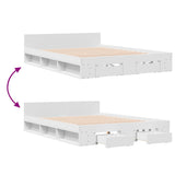 Bed Frame with Drawers without Mattress White 140x190 cm 3280762