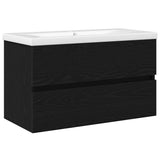 Bathroom Sink Cabinet Black Oak 80 x 39 x 62 cm Engineered Wood 3333147