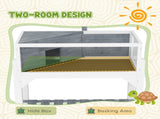 Wooden Tortoise House with Storage Shelf, Clear Observation Windows, Lamp Holder, Openable Top, T3398P375365