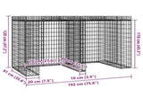 Gabion Wall for Garbage Bin 192x91x120 cm Galvanised Iron 151336