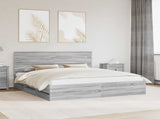 Bed Frame with Drawer Grey Sonoma 180 x 200 cm Engineer Wood 3411817