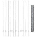 Welded Wire Fence 25 x 1.5 m Hot-Dip Galvanised Steel 3337013