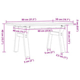 Coffee Table Y-Frame 80x50x40 cm Solid Wood Pine and Steel 3282706