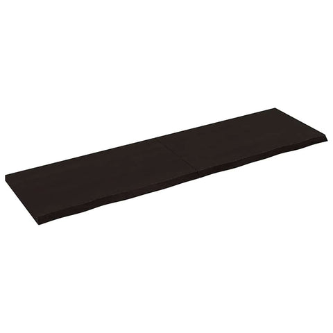 Table Top Dark Brown 180x50x cm Treated Solid Wood Oak 3156454