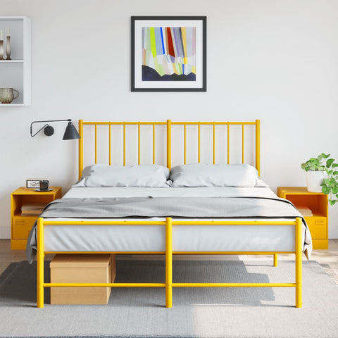 ZNTS Bedside Cabinets 2 pcs Mustard Yellow 34.5x39x44 cm Steel 841758