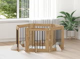 Dog Gate with Stands 6 pcs Artisan Oak 60 x 80 cm 892108