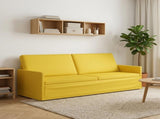 3 Seater Sofa Light Yellow 220 x 81 x 82 cm Fabric 42041148