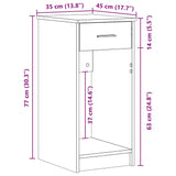 ZNTS Computer Tower Stand with Drawer Concrete Grey 35x45x77 cm 858743