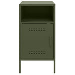 ZNTS Bedside Cabinets 2 pcs Olive Green 36x39x68 cm Steel 843075