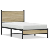 Metal Bed Frame without Mattress Sonoma Oak 90x190 cm Single 4007860