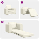 Sofa Bed Cream 98 x 71 x 83 cm Velvet 4106672