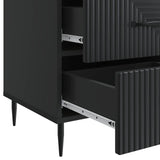 Bedside Cabinet Black 43 x 41 x 66.5 cm Engineered Wood 894786