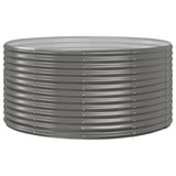 Garden Raised Bed Grey 140x140x68 cm Galvanised Steel 319089