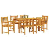 Garden Dining Set 7 pcs Brown Solid Acacia Wood 3375638