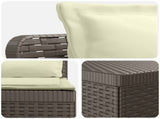 7-Seater Garden Sofa with Cushions Rattan Look PP Light Grey 3444170
