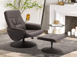 Executive Recliner Chair High Back and Footstool Armchair Lounge Seat Brown T3398P328122