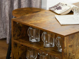 Industrial Bar Table Set for 2, 3 Pieces Pub Table and Bar Stools with Storage Shelf for Kitchen T3398P342378