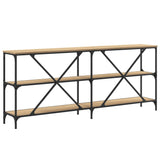Console Table Sonoma Oak 180x30x75 cm Engineered Wood and Iron 832854