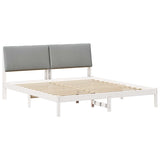 Bed frame White and light grey 200 x 200 cm Solid pine wood 3394362