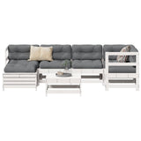 7 Piece Garden Sofa Set White Solid Wood Pine 3250909
