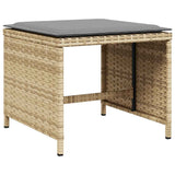 9 Piece Garden Dining Set with Cushions Mix Beige Poly Rattan 3211140